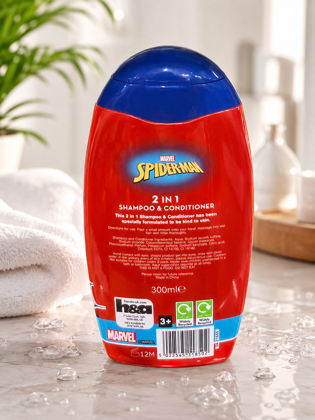 Marvel Spider-Man 2-in-1 Shampoo & Conditioner (300ml)  Kids Hair & Body Care