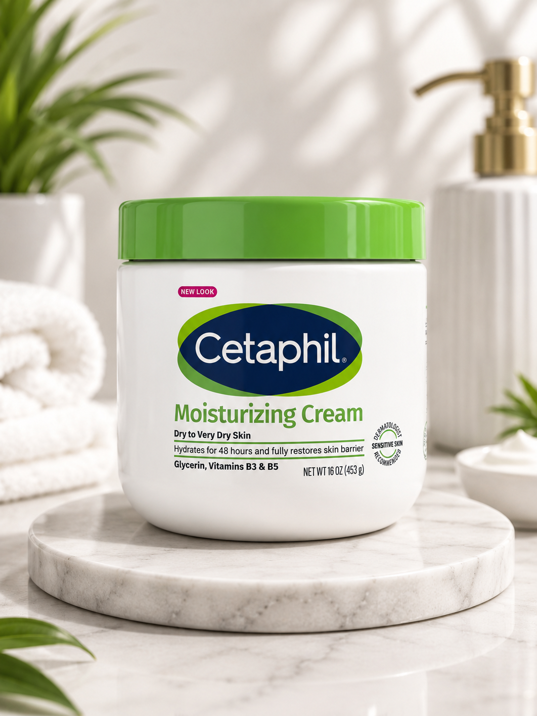 Cetaphil Moisturizing Cream 453g | 48-Hour Hydration for Dry to Very Dry Skin | Original Imported