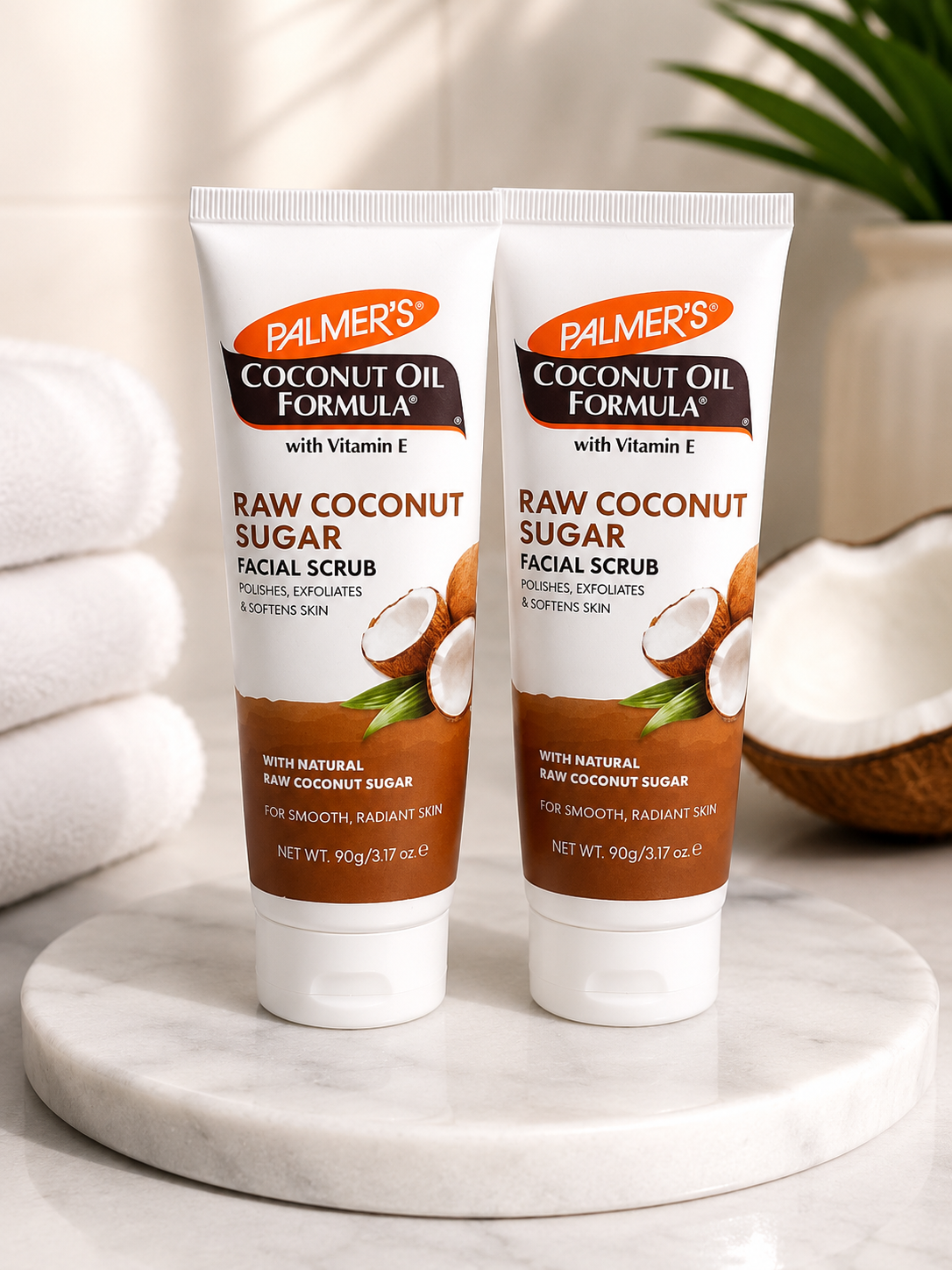 Palmer's Coconut Oil Formula Raw Coconut Sugar Facial Scrub 90g  With Vitamin E  Original Imported