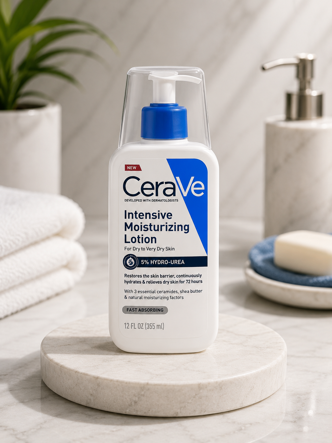 CeraVe Intensive Moisturizing Lotion 355ml (12oz)  72-Hour Hydration for Dry to Very Dry Skin  Imported